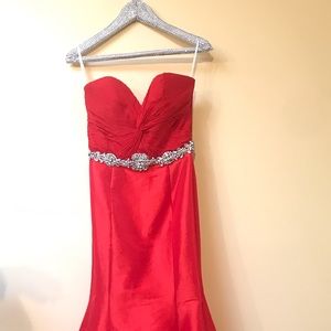 Jovani Red Strapless Dress